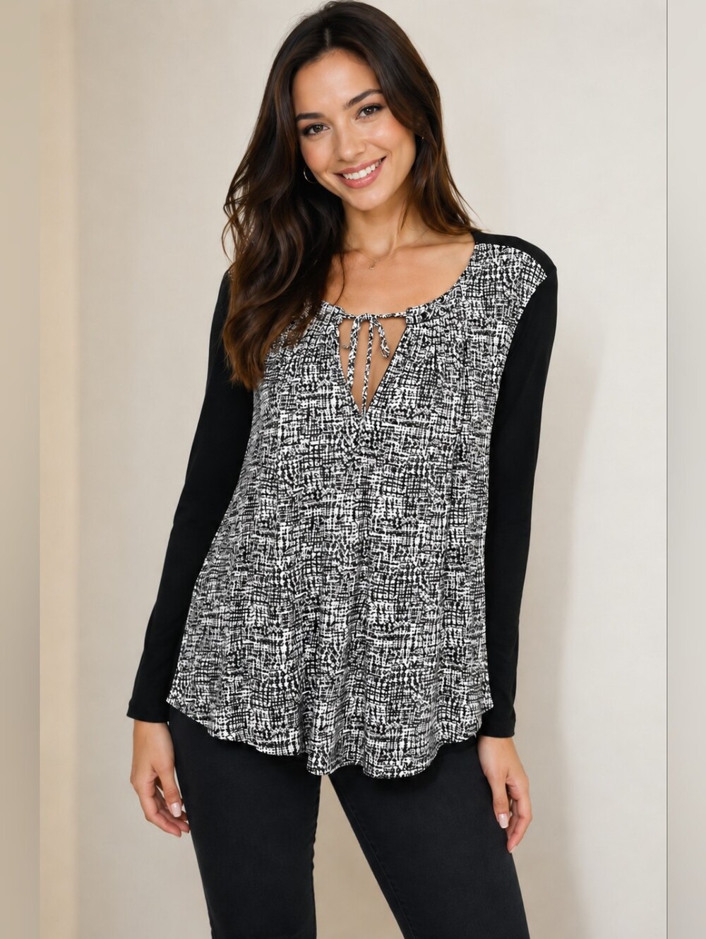 ❤ JONES NEW YORK MIXED MEDIA TOP / SHIRT, SIZE SMALL